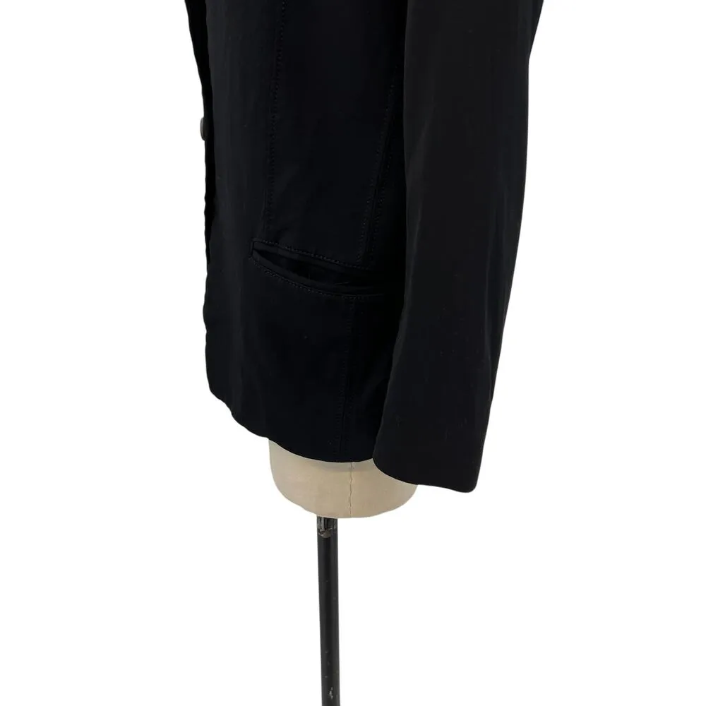 Helmut Lang‎ Black Blazer Viscose Wool Contrast Lapel Collar Size 8 - Image 6