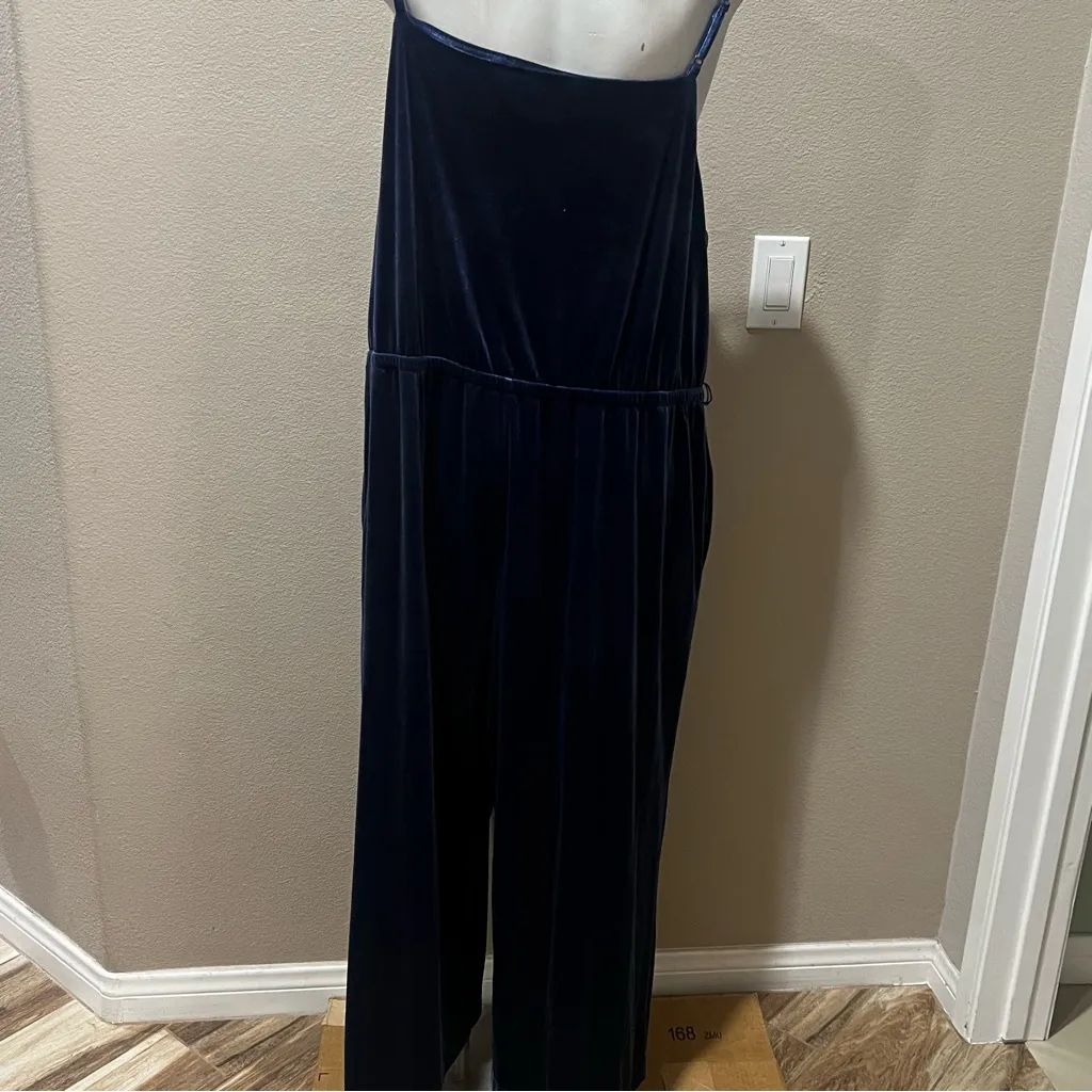 Popsugar blue velvet spandex strap plus size jumpsuit - Image 8
