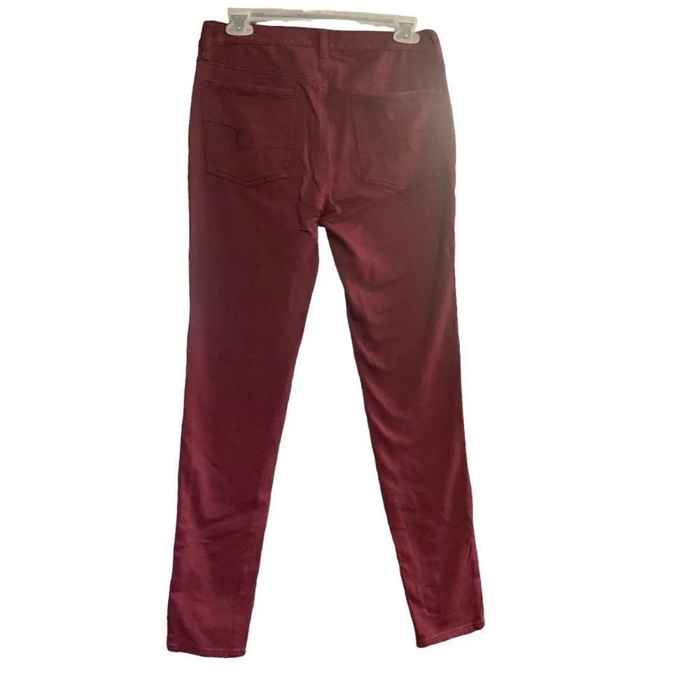 AMERICAN EAGLE‎ OUTFITTERS Jegging Jeans Super Stretch Size 8 Wine - Image 2