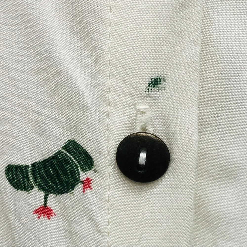 🌵Trendy cactus button down tie bottom shirt NWT S - Image 8