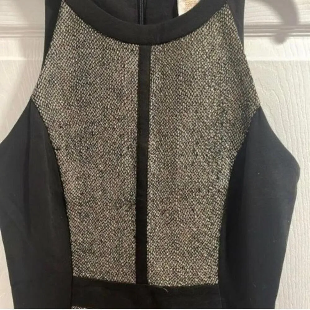 NWT Esley Black Fitted SILVER metallic Print Bodycon Party Event Dress - Image 4