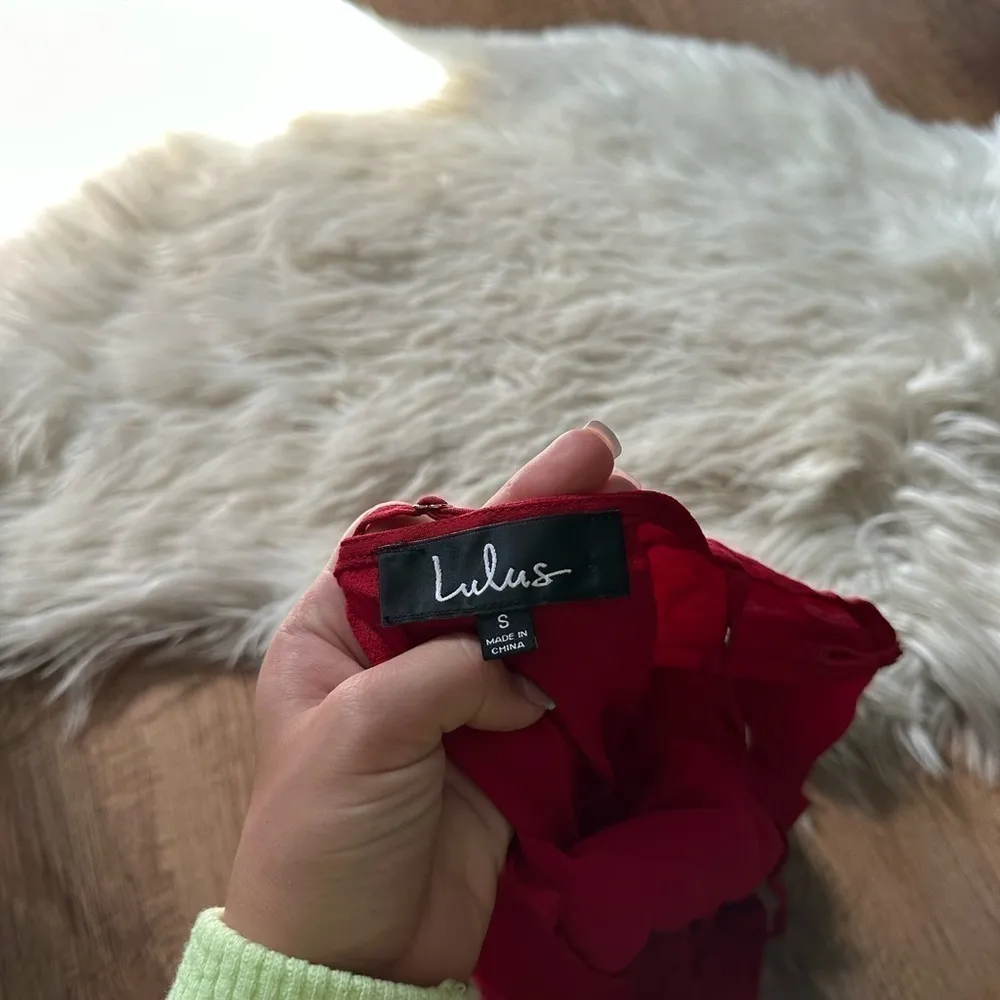 LULU’S Loves Young Dream Red Wrap Dress - Image 5