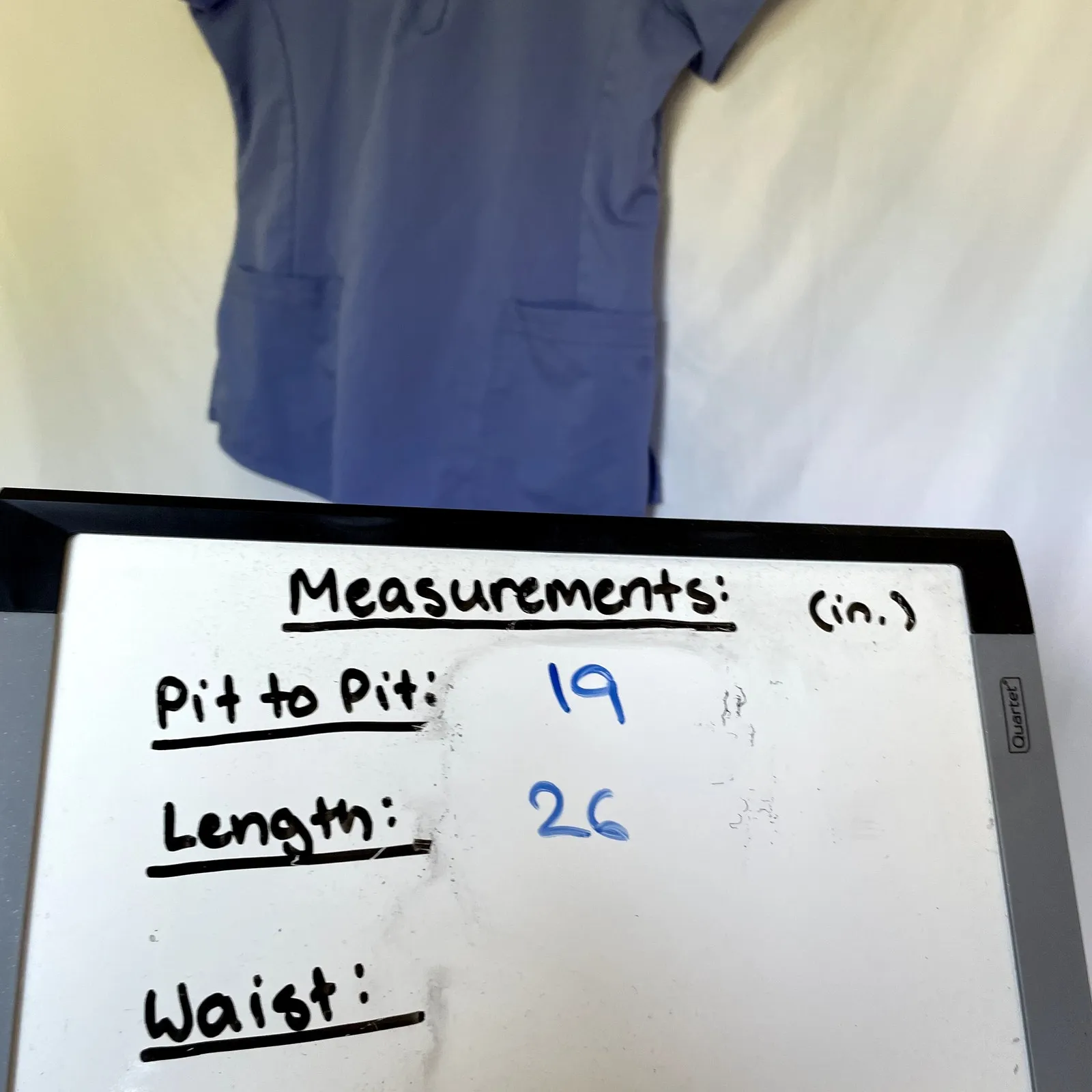 Healing Hands purple label modern fit blue women's size large scrubs top work - Image 6