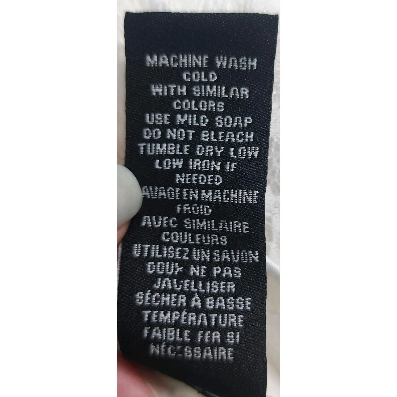 Saks Fifth Avenue Ivory Lace Sleeve Blouse Mock Neck Top Size L‎ - Image 6