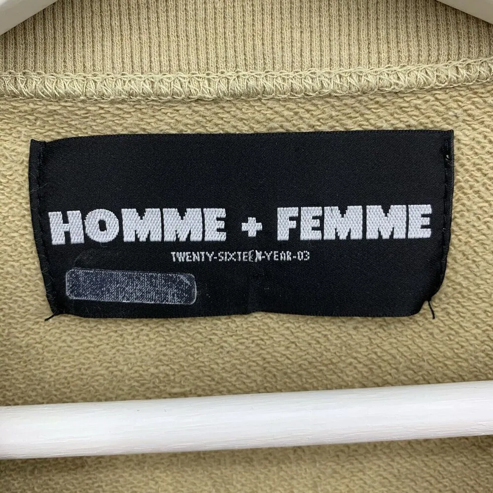 HOMME + FEMME HFLA Size S Sweatshirt Hockey Style Women’s Asia Streetwear Beige Tan - Image 3