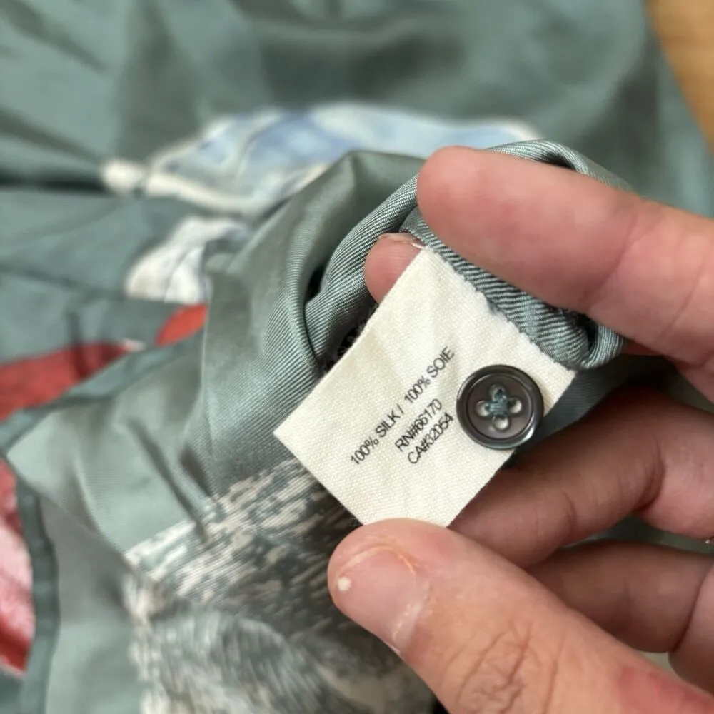 Anthropologie Zoologist Dress Size 2 Rabbit 100% Silk Charlotte Linton Blue - Image 12