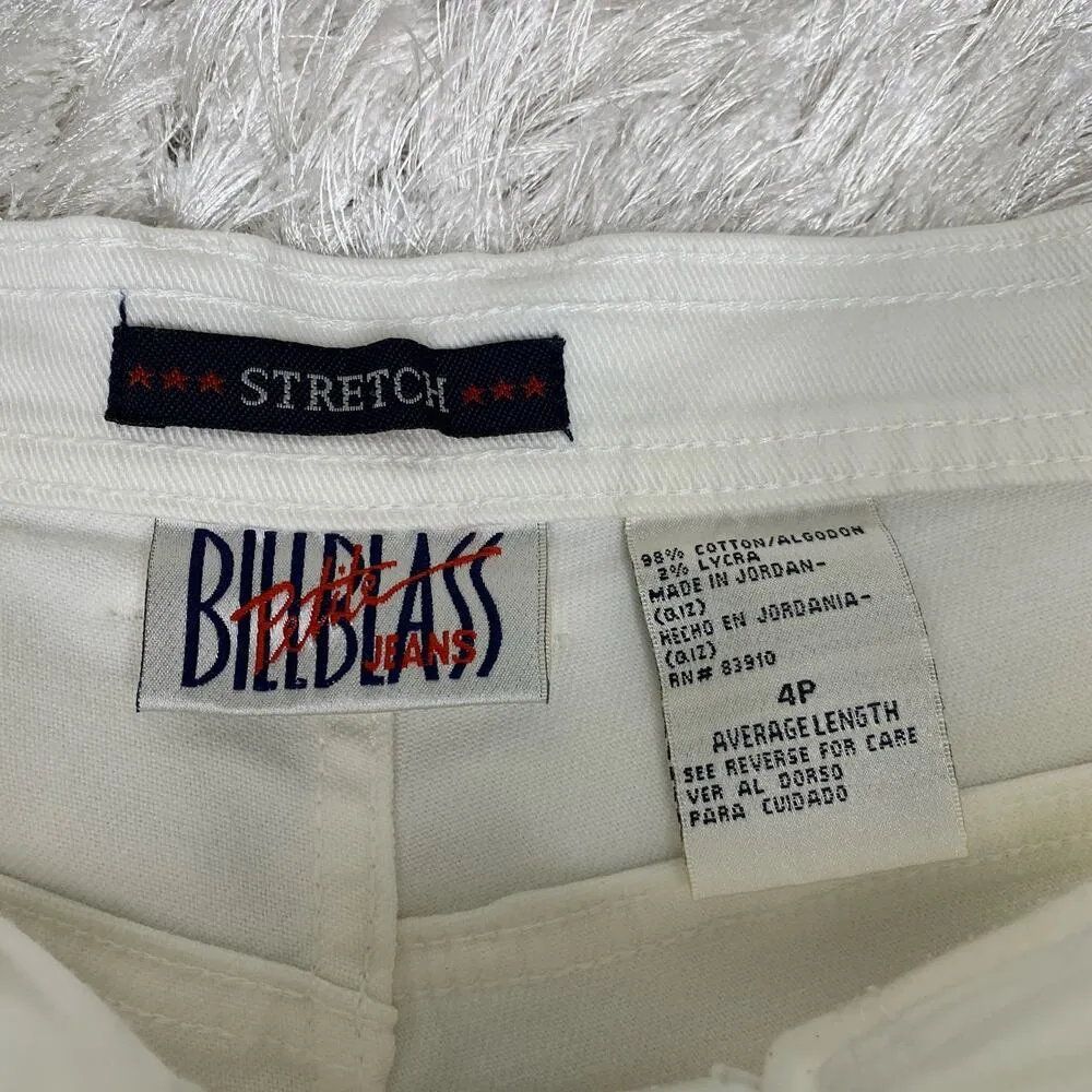 Bill Blass Vintage White Peg Leg Jeans Sz 4 Petite 28" waist - Image 5