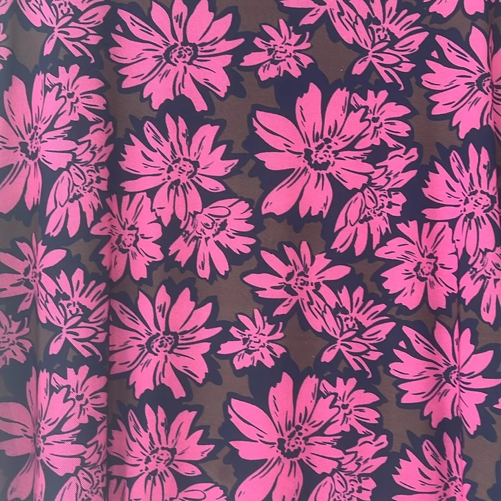 Flower Mock Turtle Neck with inside Lining Pink - Image 2