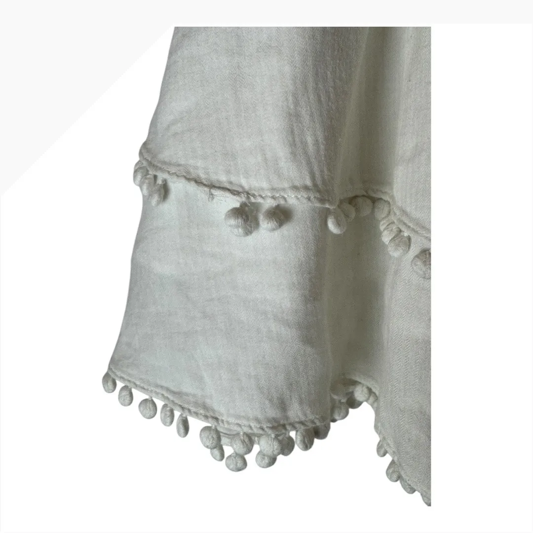 Apiece Apart Skirt Women Medium White Cotton Analisa A Line‎ Mini Pom Pom Tiered - Image 5