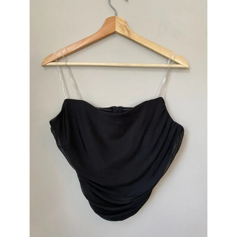 BRAND NEW Steve Madden Women's Size Large Dahlia Corset Boning Zip Up Top Black - Image 5