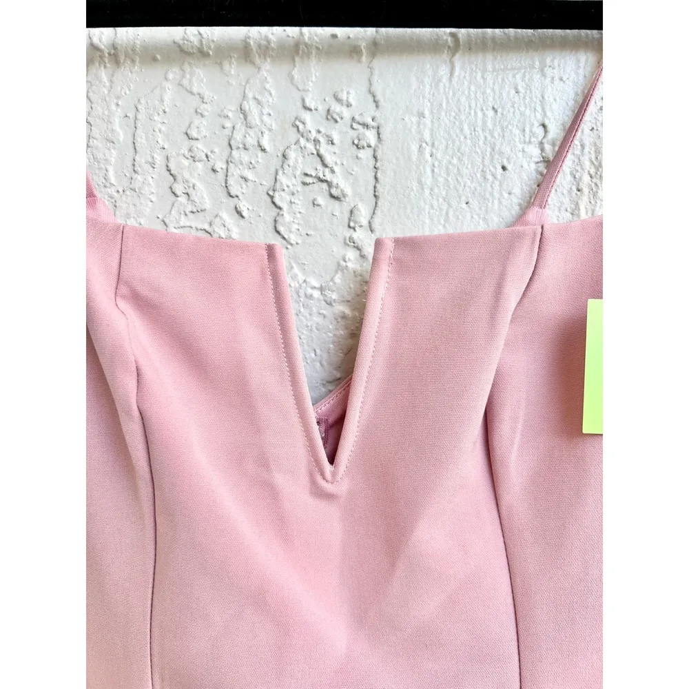 NWOT About Us Asymmetrical Ruffle Trim Dominique Midi Dress Mauve Women Size XS - Image 5