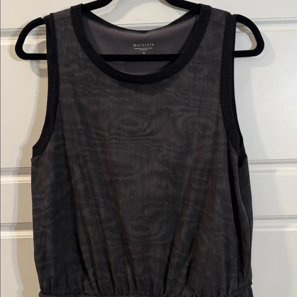 Athleta Rincon Printed Dress Sheath Sleeveless Gray Size Medium - Image 3