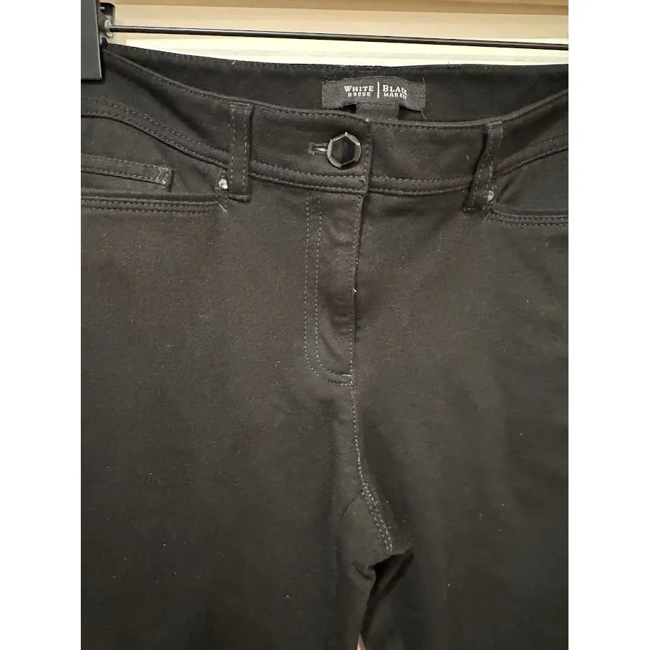 White House Black Market Slim Leg Black Pants Women's Size 4 - Image 8