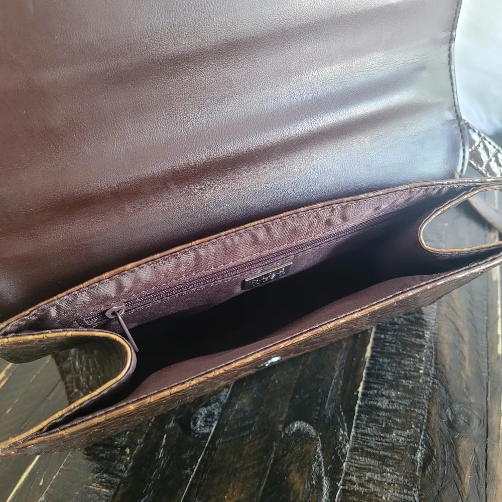 Nine West Croc Embossed Crossbody Purse - Image 6