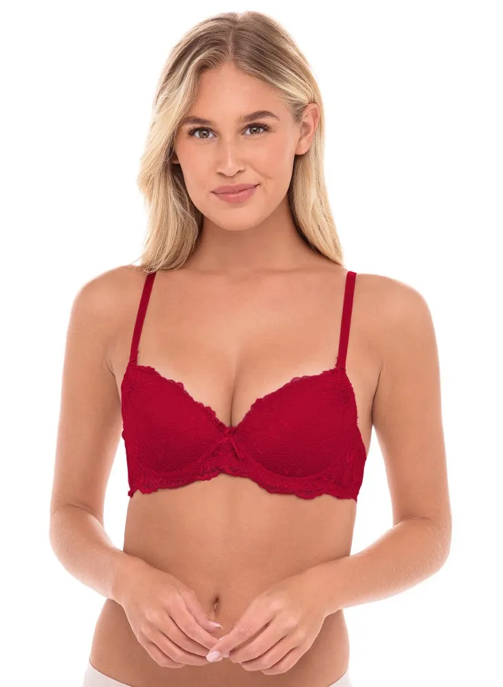 Rene Rofe Lingerie Red Lace Adjustable Convertible Strapless Push Up Bra Size undefined - Image 1