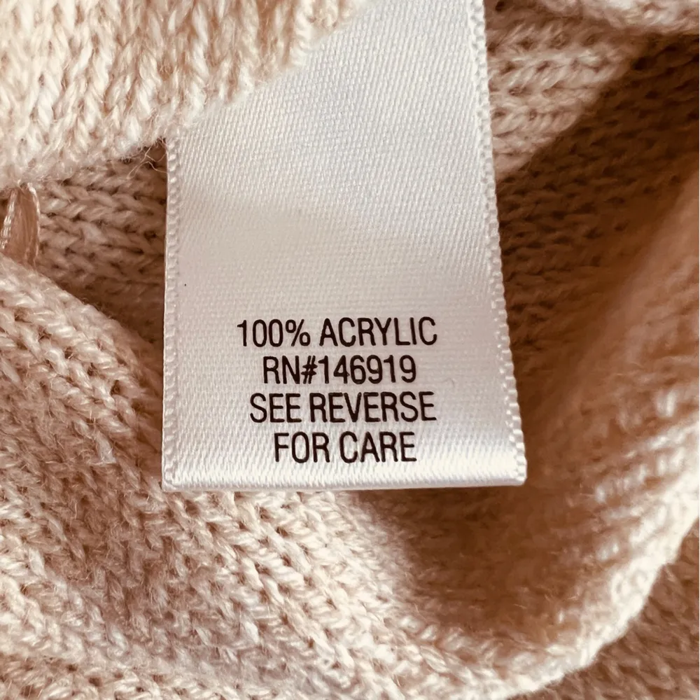 Croft & Barrow Size Large Petite Cream Color Long Sleeve Boat Neck Sweat… - Image 9