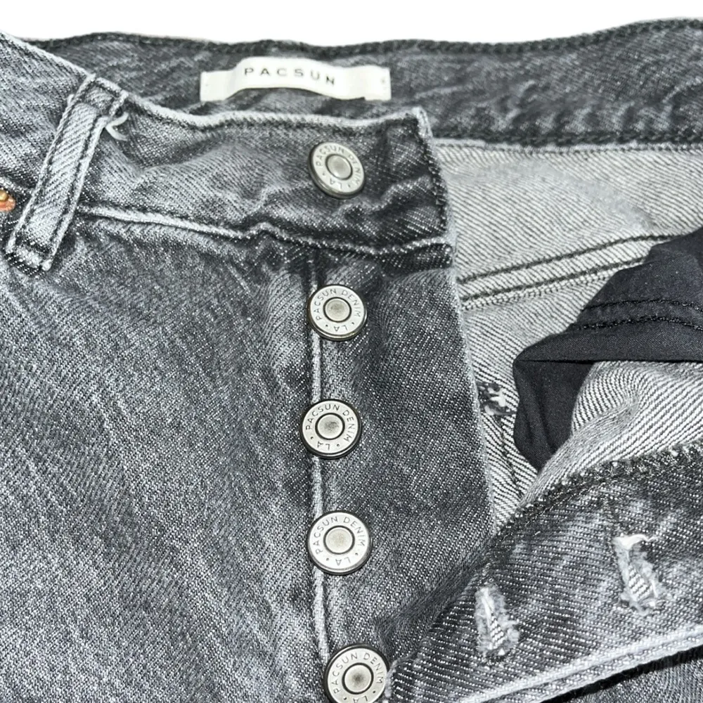 PacSun Eco Black Color Block Fade High Waisted Straight Leg Jeans - Image 6