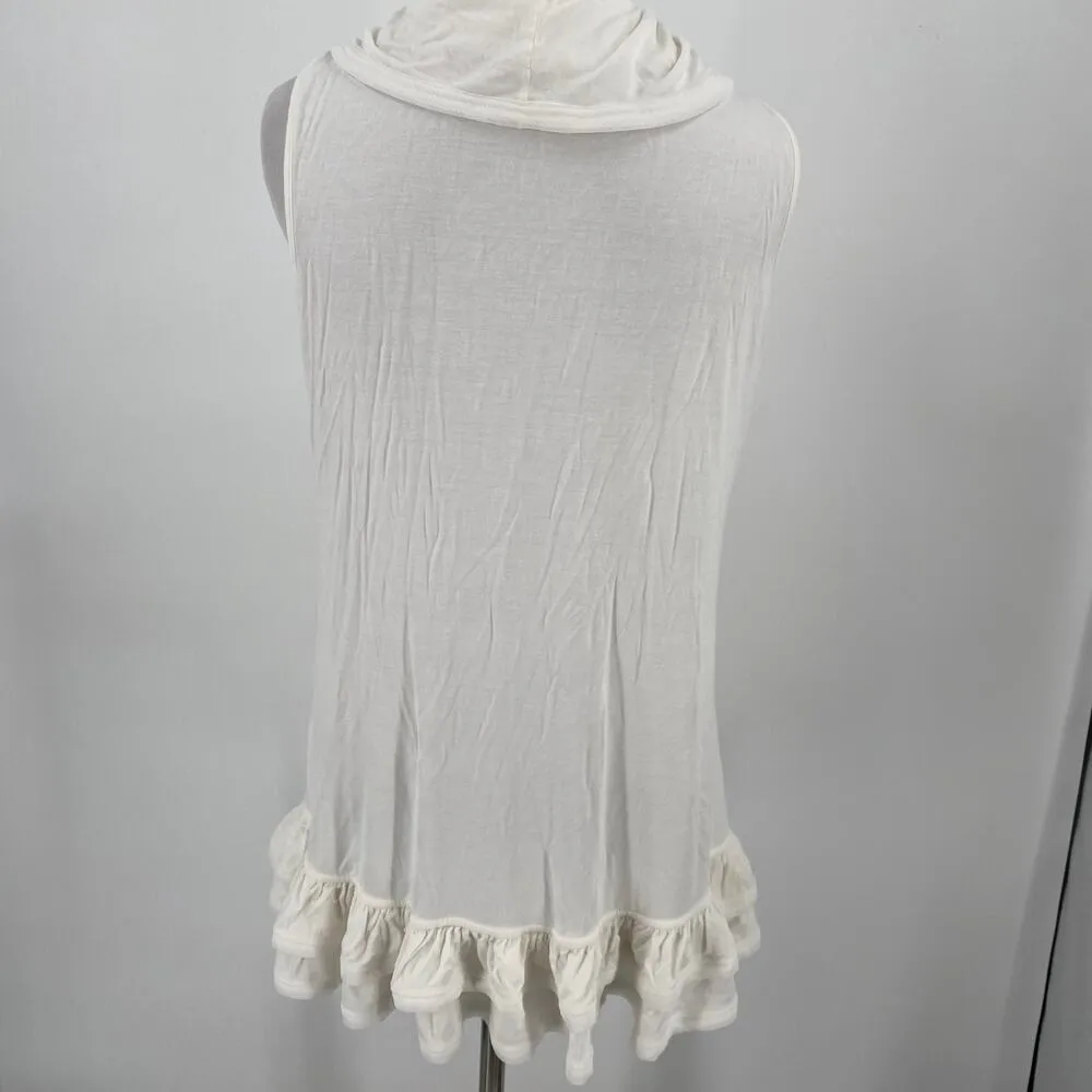 Vivienne Tam Ruffle White Button Blouse Size Large - Image 5