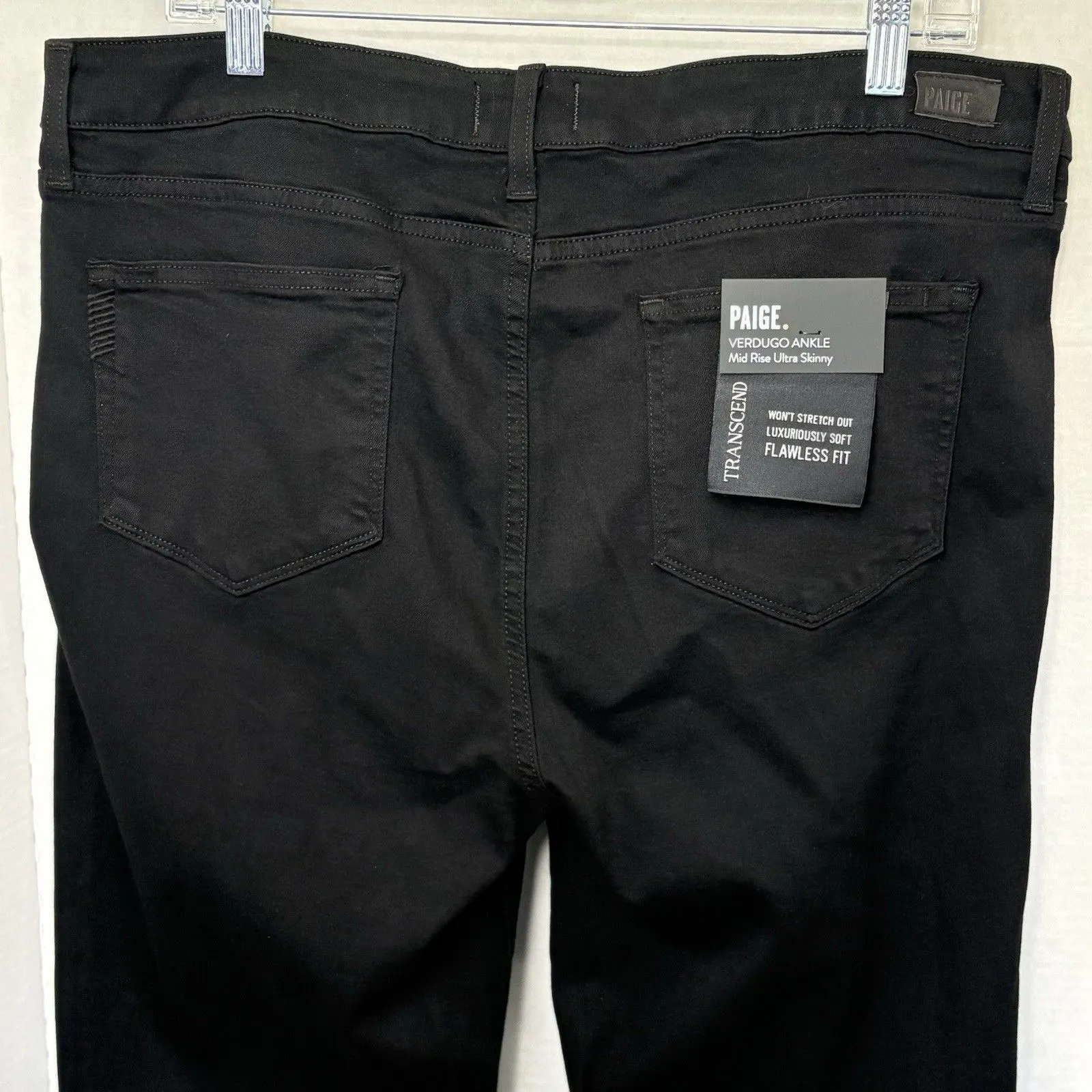 Paige Verdugo Ankle Black Shadow Denim Mid Rise Skinny Jeans Womens Size 34 NWT - Image 5