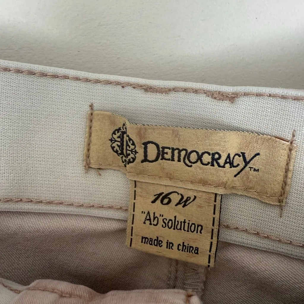 Democracy Women’s 16W Ab Solution Khaki Pants Stretchy - Image 2