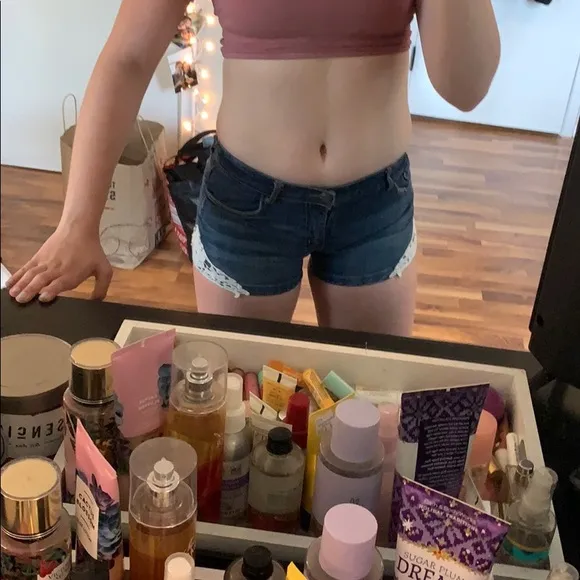 Cute lace jean shorts - Image 2