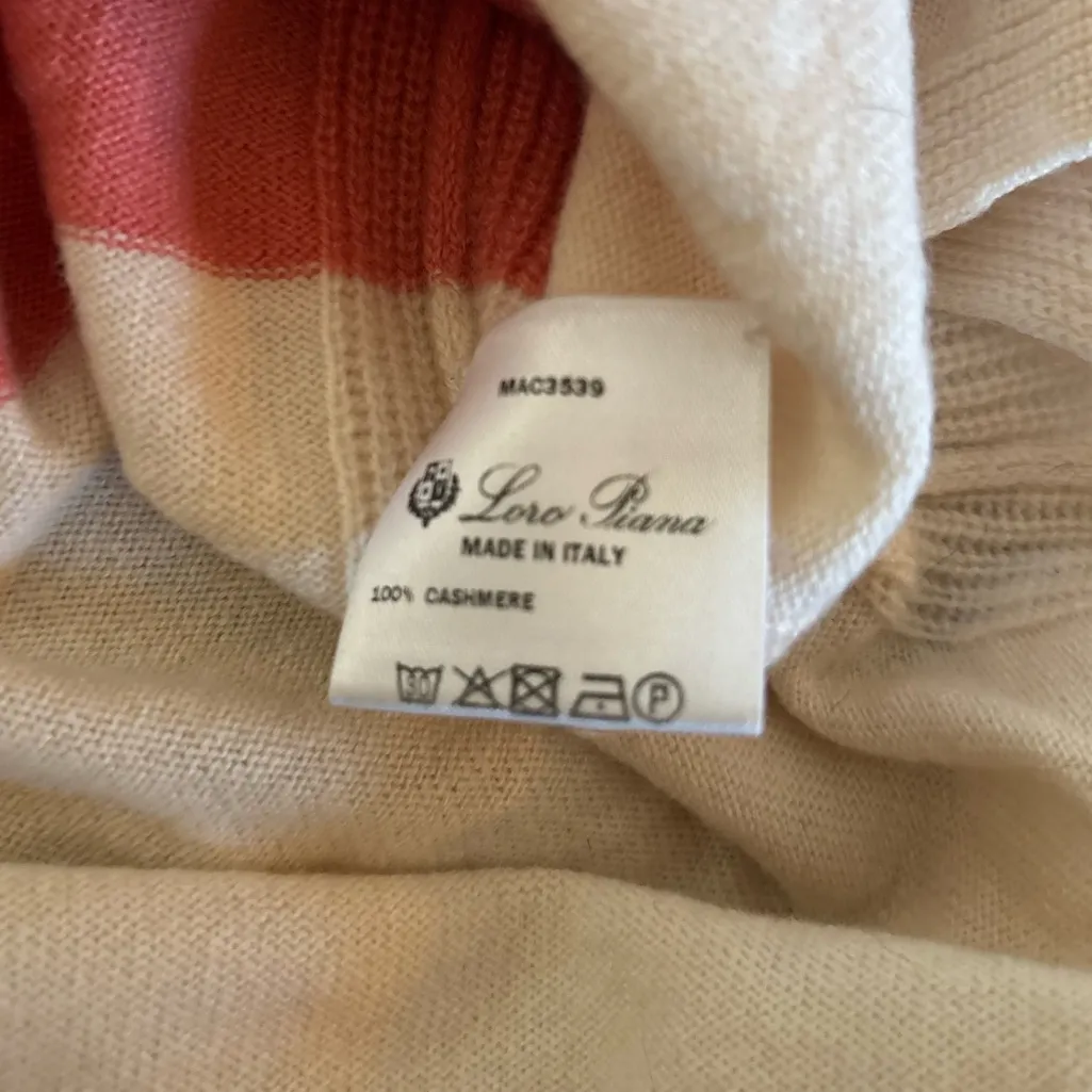 Loro Piana 100% cashmere boatneck bateau colorblock knit sweater size 42 - Image 6