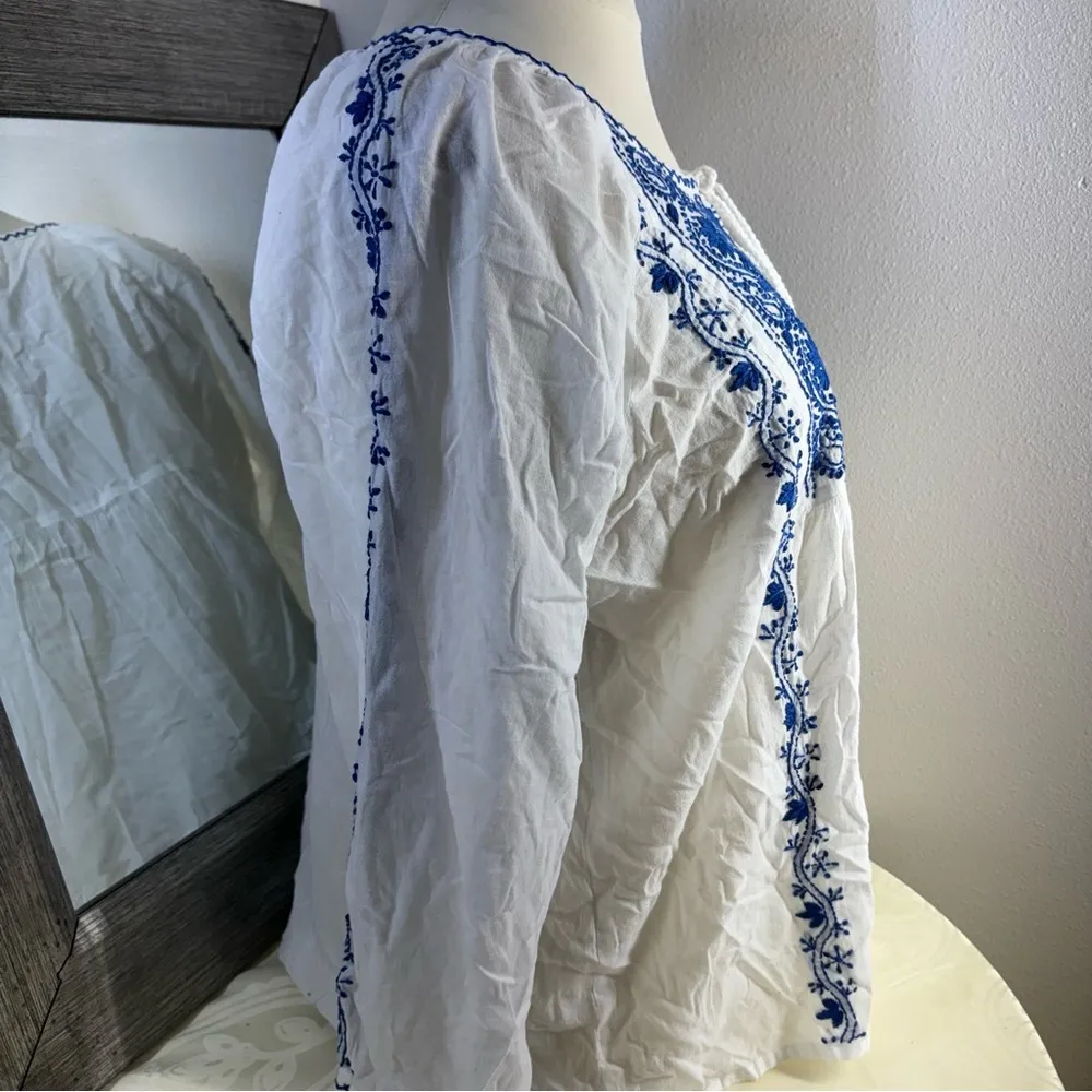 Sévya Handmade White and Blue Blouse Size undefined - Image 11