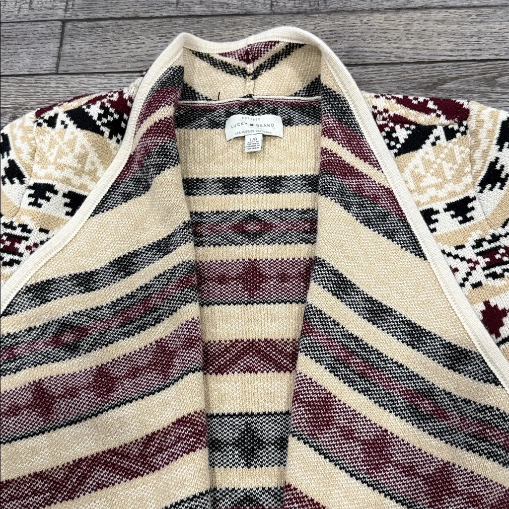 Lucky Brand Aztec Jacquard Multicolor Patterned Cardigan - Image 7