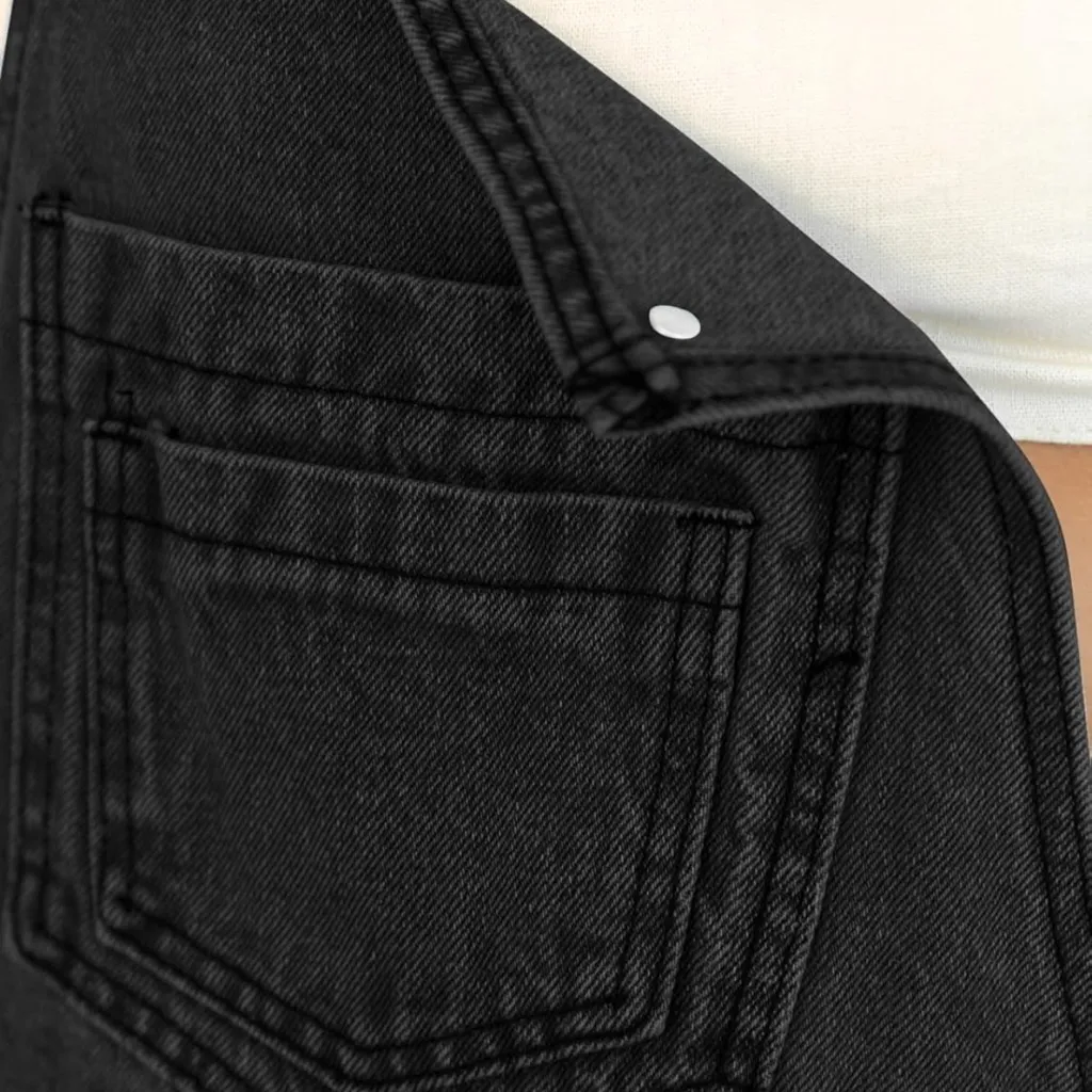 NWT Cicy Bell Black Bib Denim Overalls Loose Fit Wide Leg Jumpsuit, Large Size undefined - Image 2