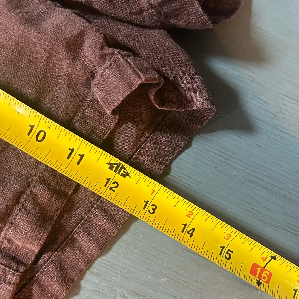 Anthropologie Hei Hei Brown Linen Cargo Shorts | Women’s Size 2 - Image 7