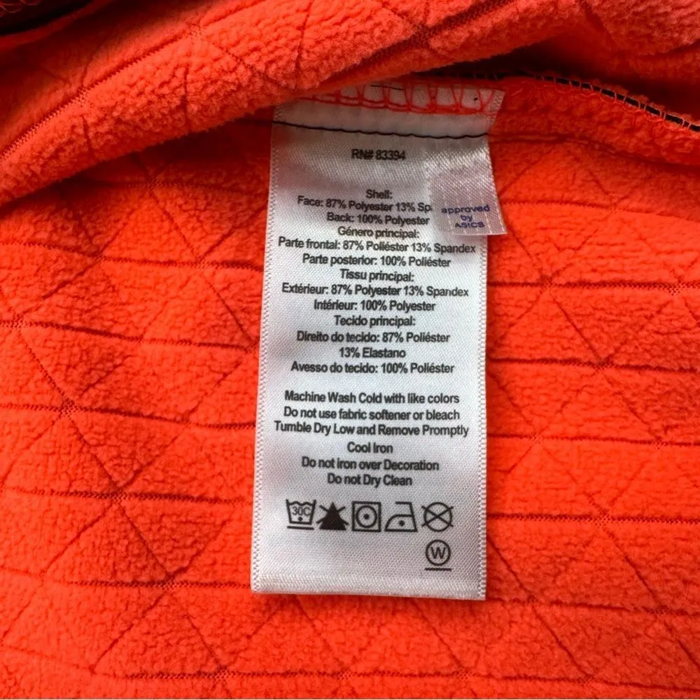 Asics Womens Lightweight Coat Jacket Grey Gray Salmon Coral S SM Small Thumbhole - Image 13