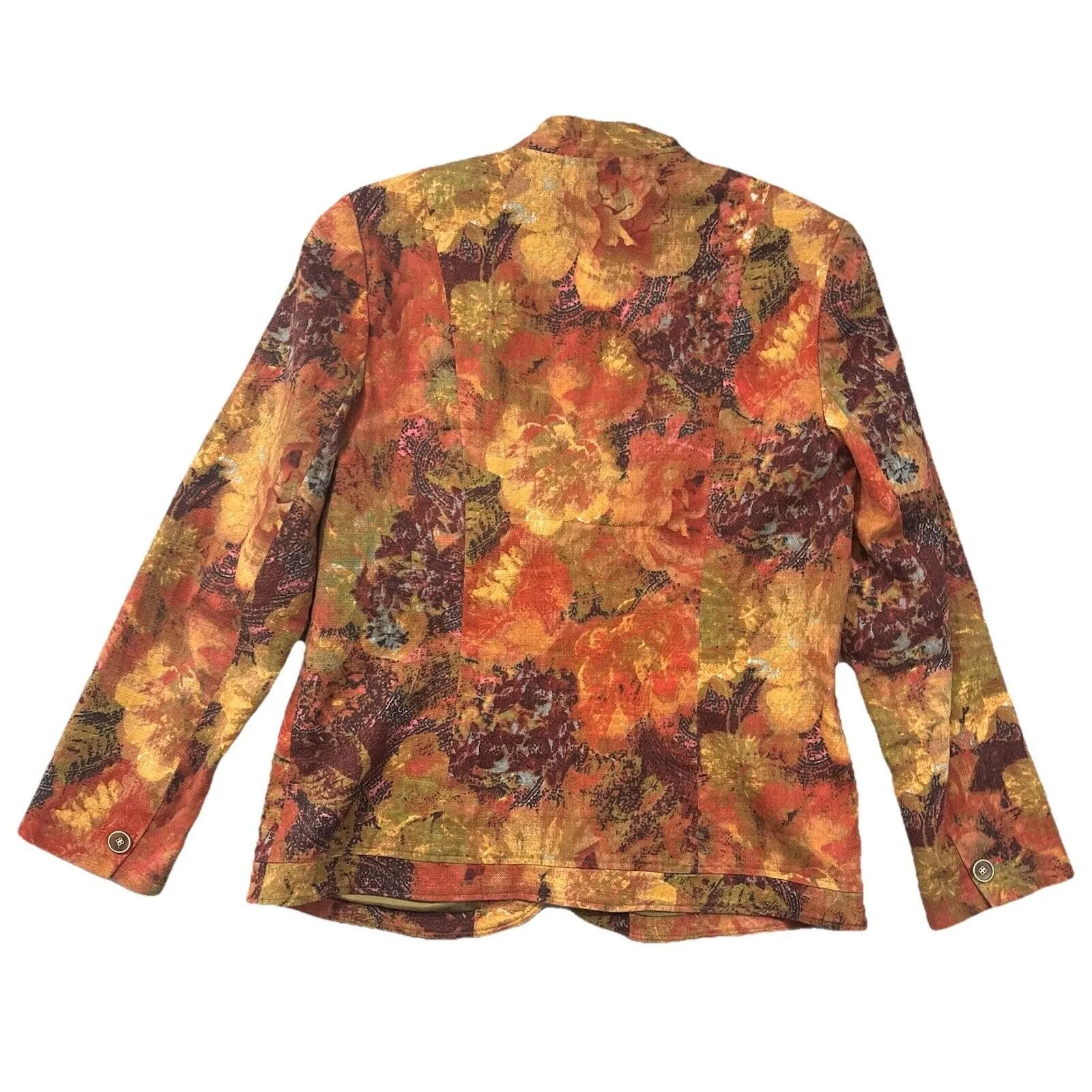 Coldwater Creek Blazer Jacket Sz 10 Floral Tapestry Dark Academia Lined Art Wear - Image 3