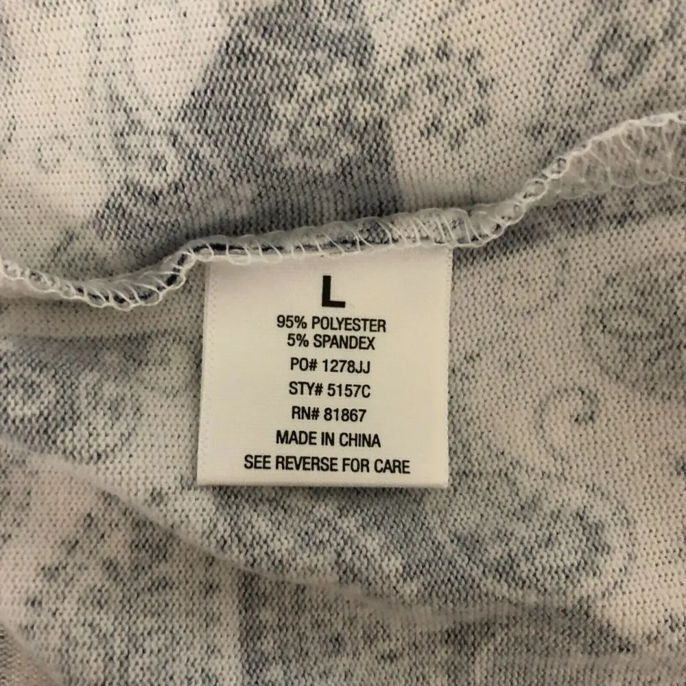 Kikit Womens T Shirt Top Patchwork Paisley Geometric Navy Blue White L Size L - Image 3