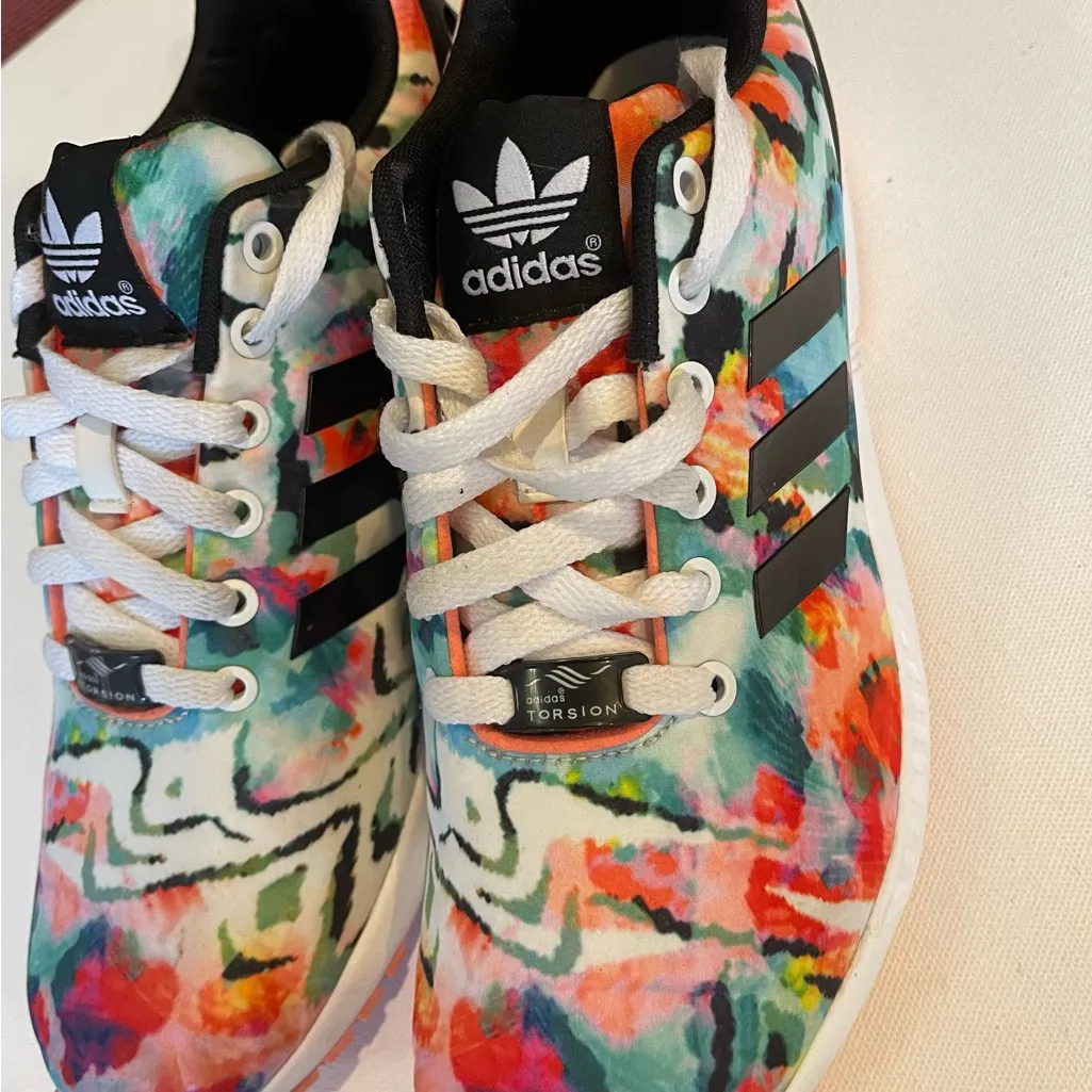 Adidas ZX flux torsión running rare water color women’s sneakers - Image 4