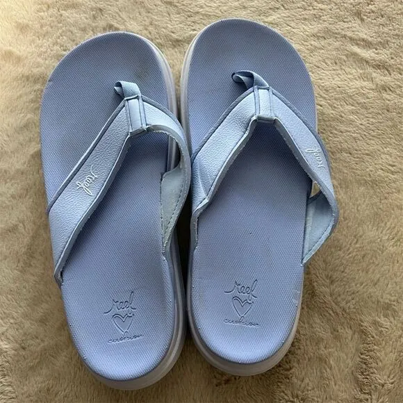 Reef Women's Platform Sandals Size 8 Blue Cushioned Summer Casual - Image 2