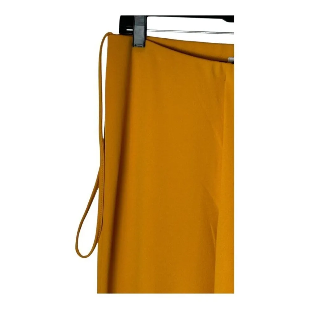 Public Desire Asos Pants Womens 12 Orange Waist Strap High Rise Flared Retro Yellow - Image 8