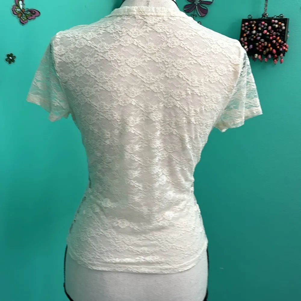 No Comment brand  Women's Cream and Pink Shirt - Image 6