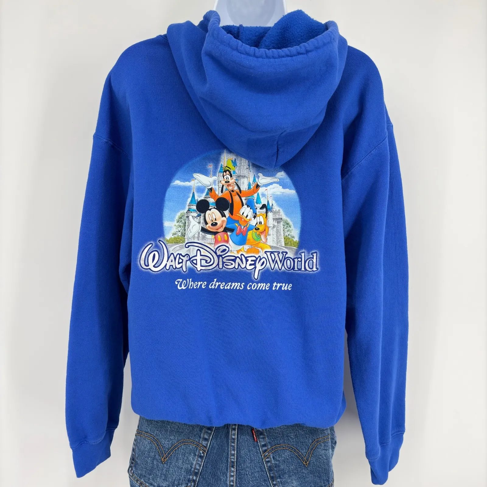 Y2K Walt Disney World Full Zip Hoodie S/M Unisex Disneycore Collector Vacation Blue - Image 6
