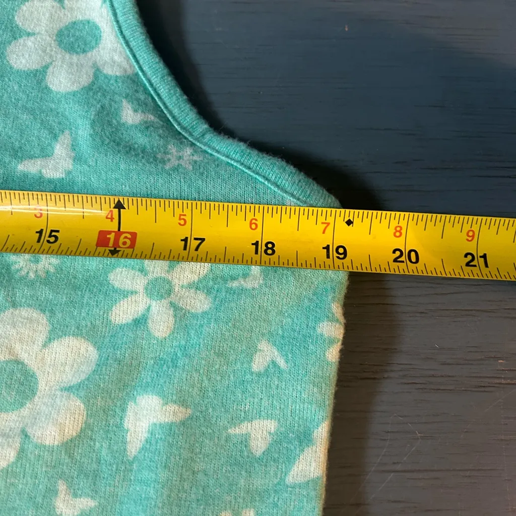 Colsie Mint Floral Soft Cotton PJ Summer Top | Women’s Size Large (New) Green - Image 6