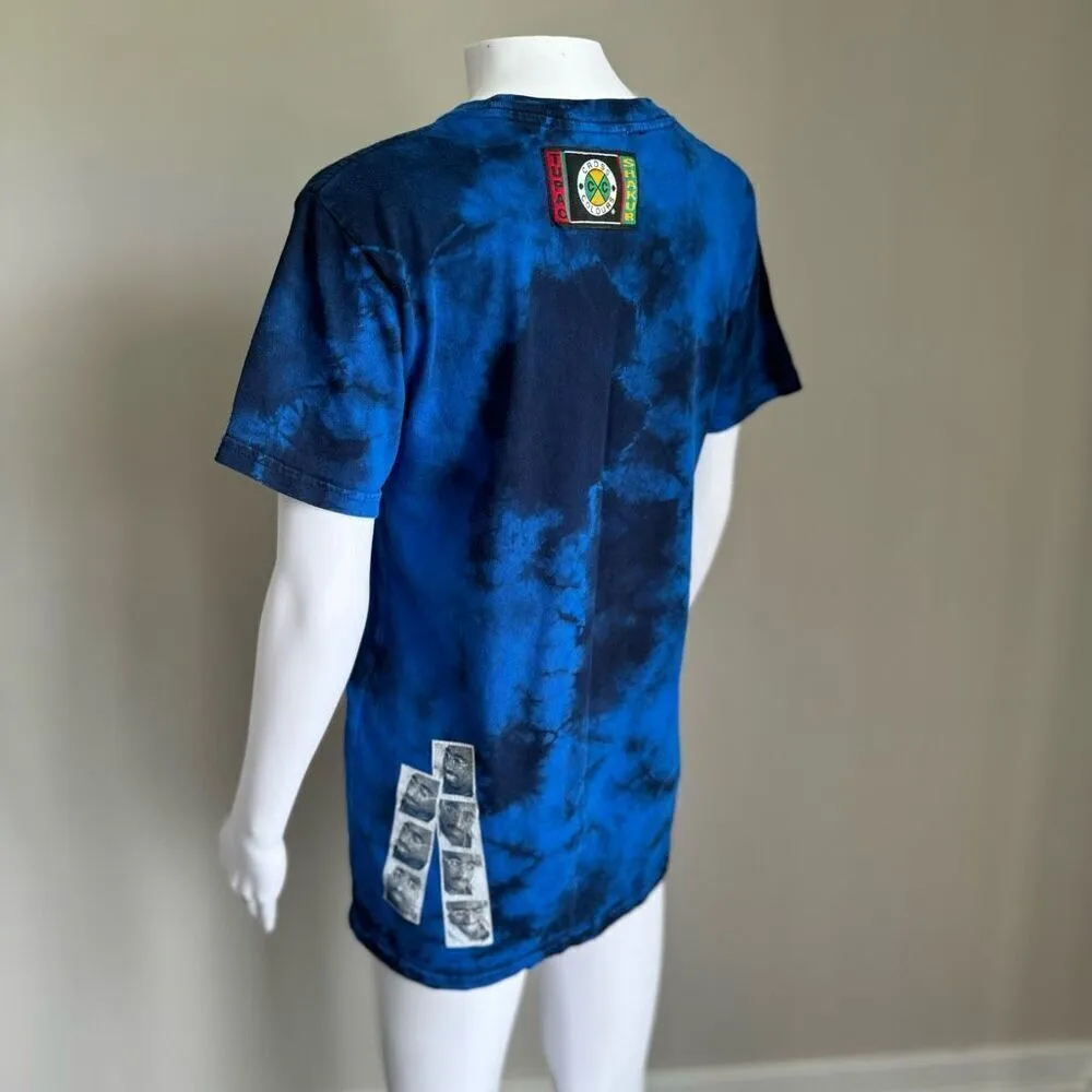 Cross Colours x Tupac Shakur All Smiles Blue Tie Dye T - Image 3