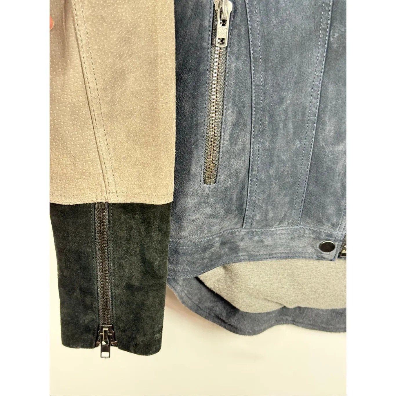Chaser women’s color block moto suede jacket size medium - Image 5