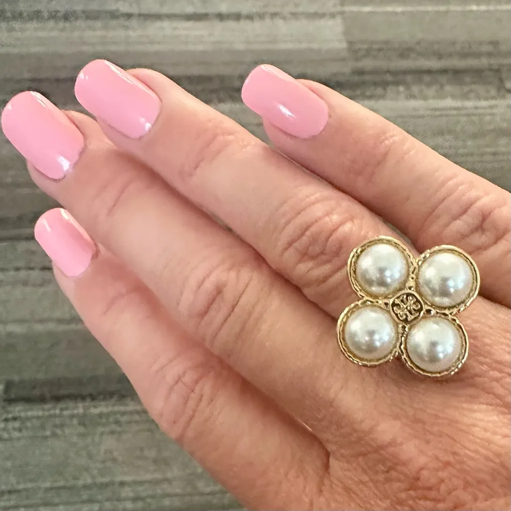 New Tory Burch Size 7 ROPE CLOVER RING IN GOLD Brand new with Tag - Image 5