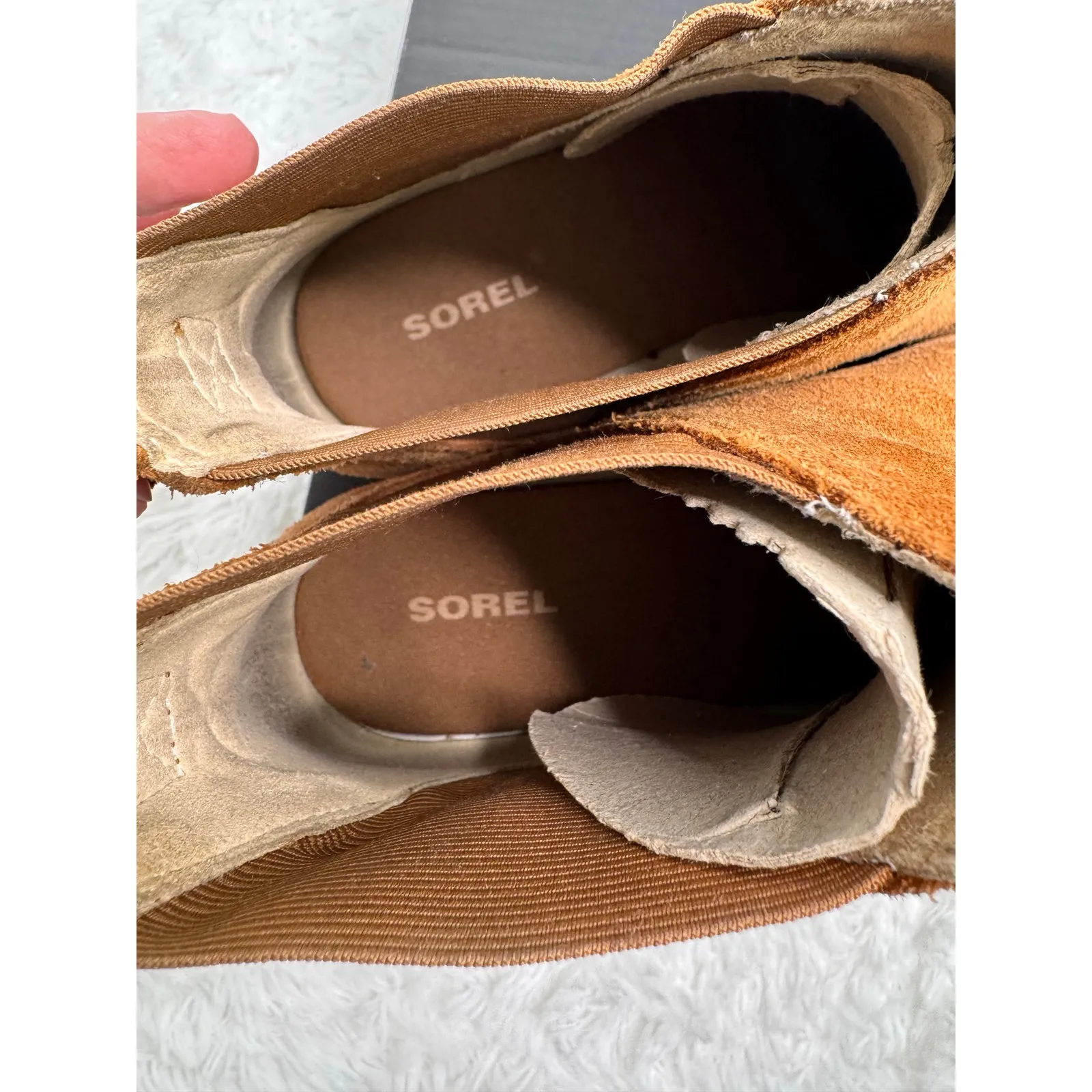 Sorel Harlow Chelsea Boots Camel Brown Suede Waterproof fall winter Women’s 8 - Image 13