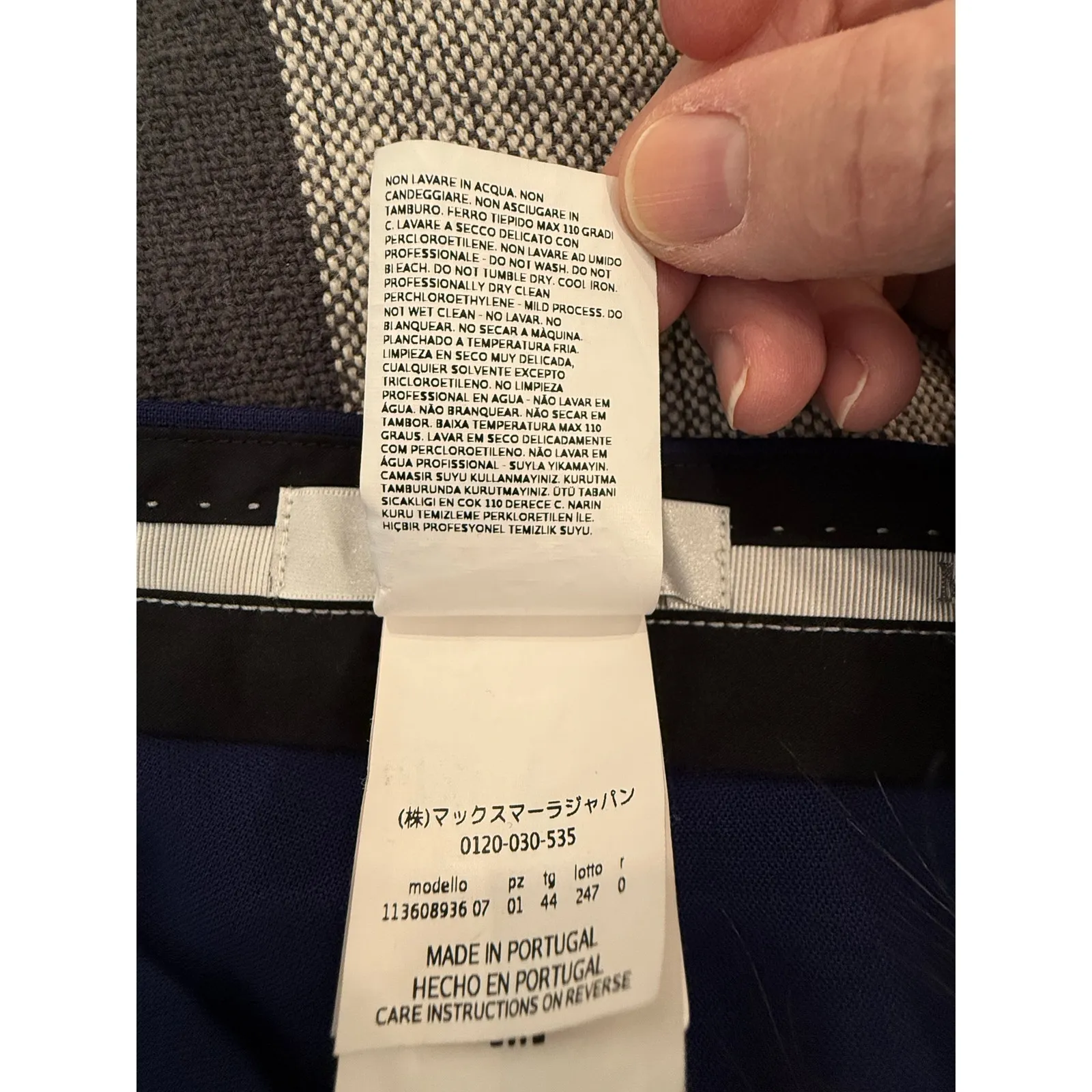 Max Mara Dress Pants Blue Wool ankle straight leg Split Ankle Made in Italy Size 10 - Image 8