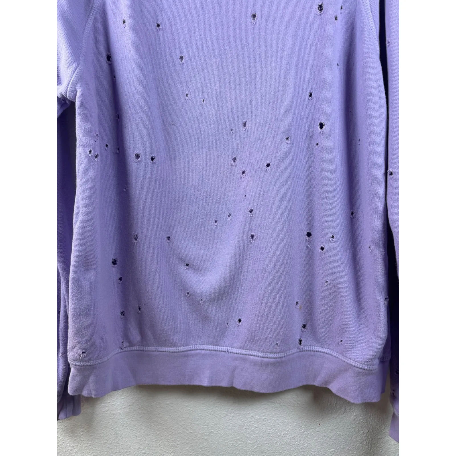 Lauren Moshi XS Purple Daze Distressed Journey Pullover Graphic Sweatshirt - Image 5