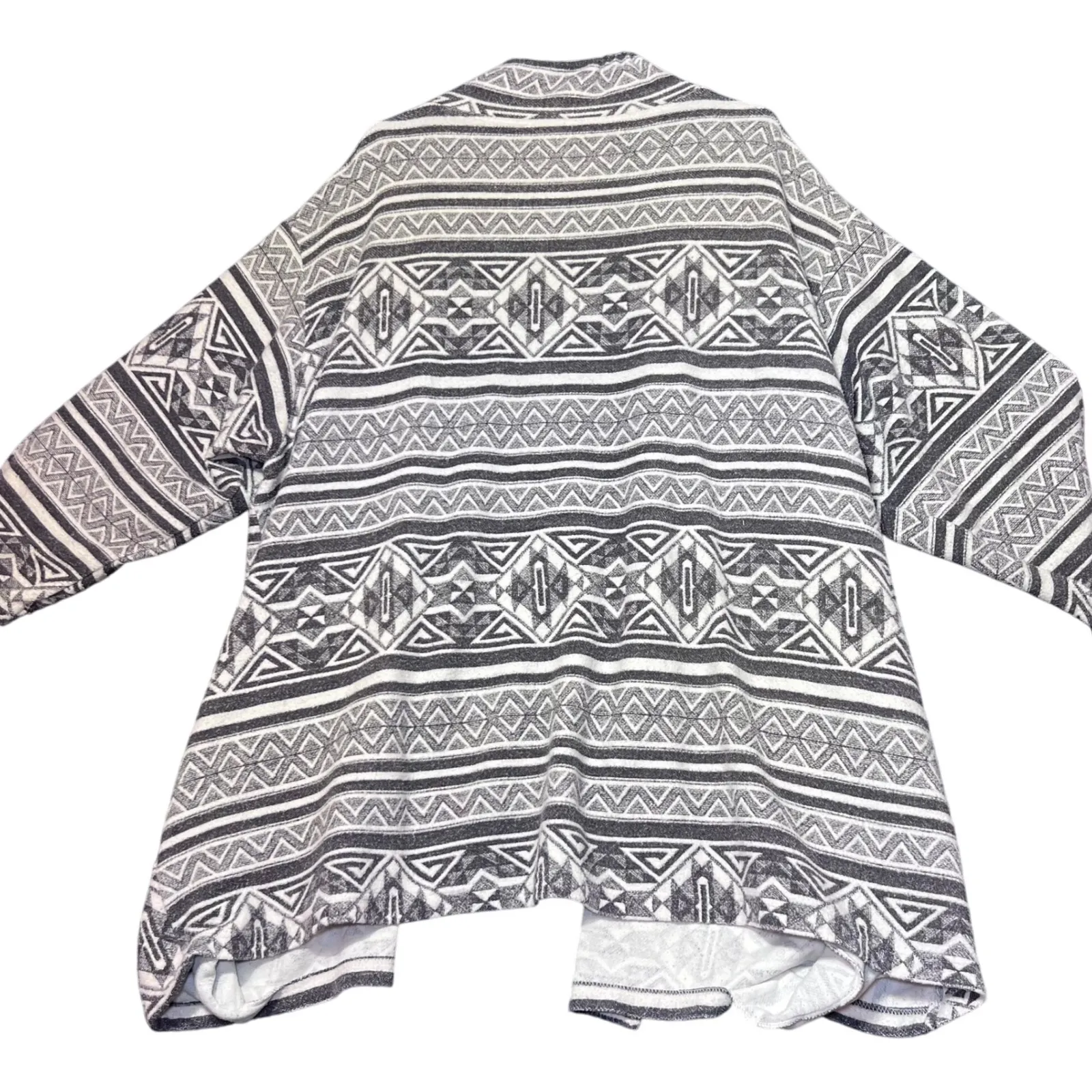 Bridge Gate Vintage Geometric Print Cardigan Jacket Womens 3X Aztec Cozy Fall Gray - Image 3