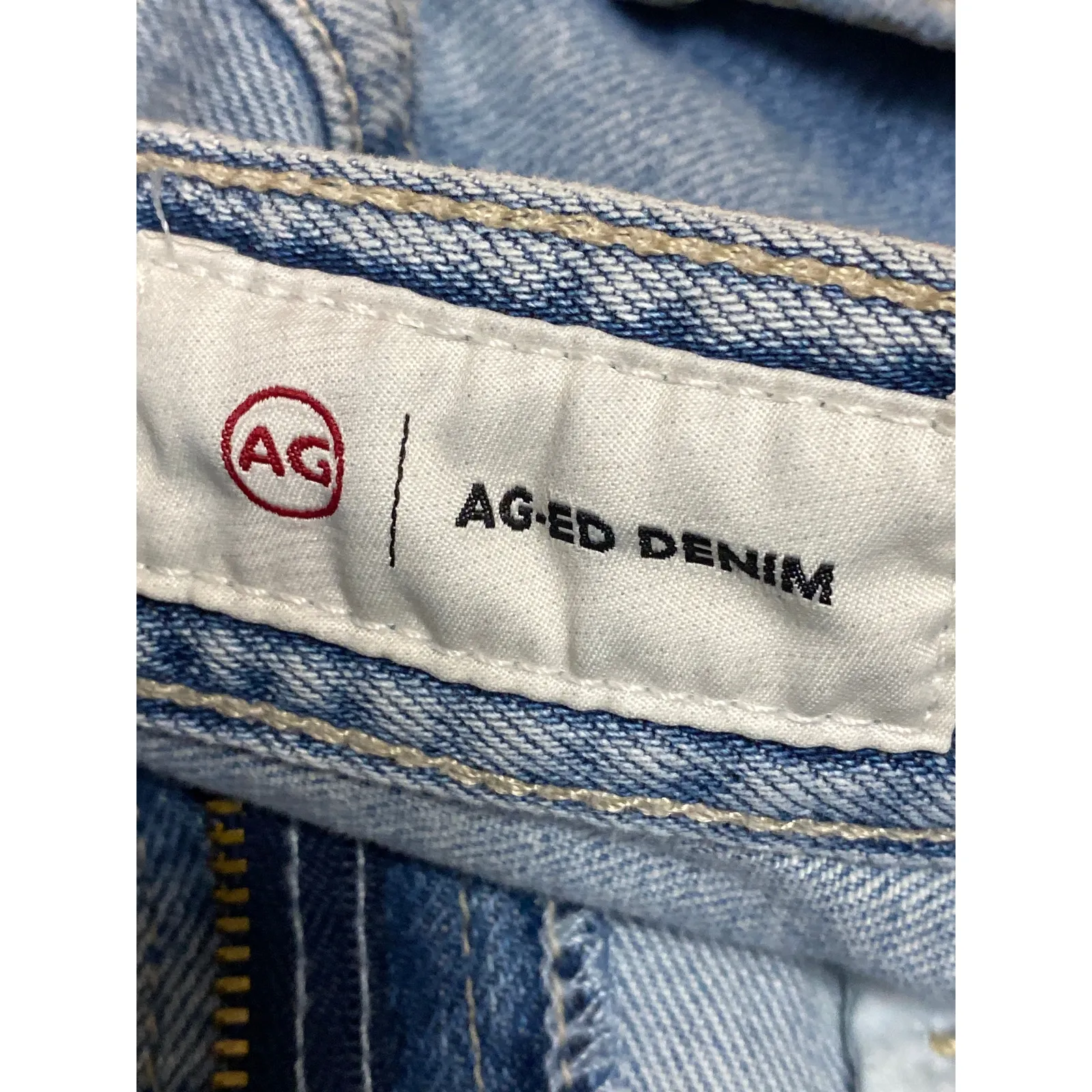 AG Adriano Goldschmied Mid Rise Frayed Hem Denim Cut - Image 3