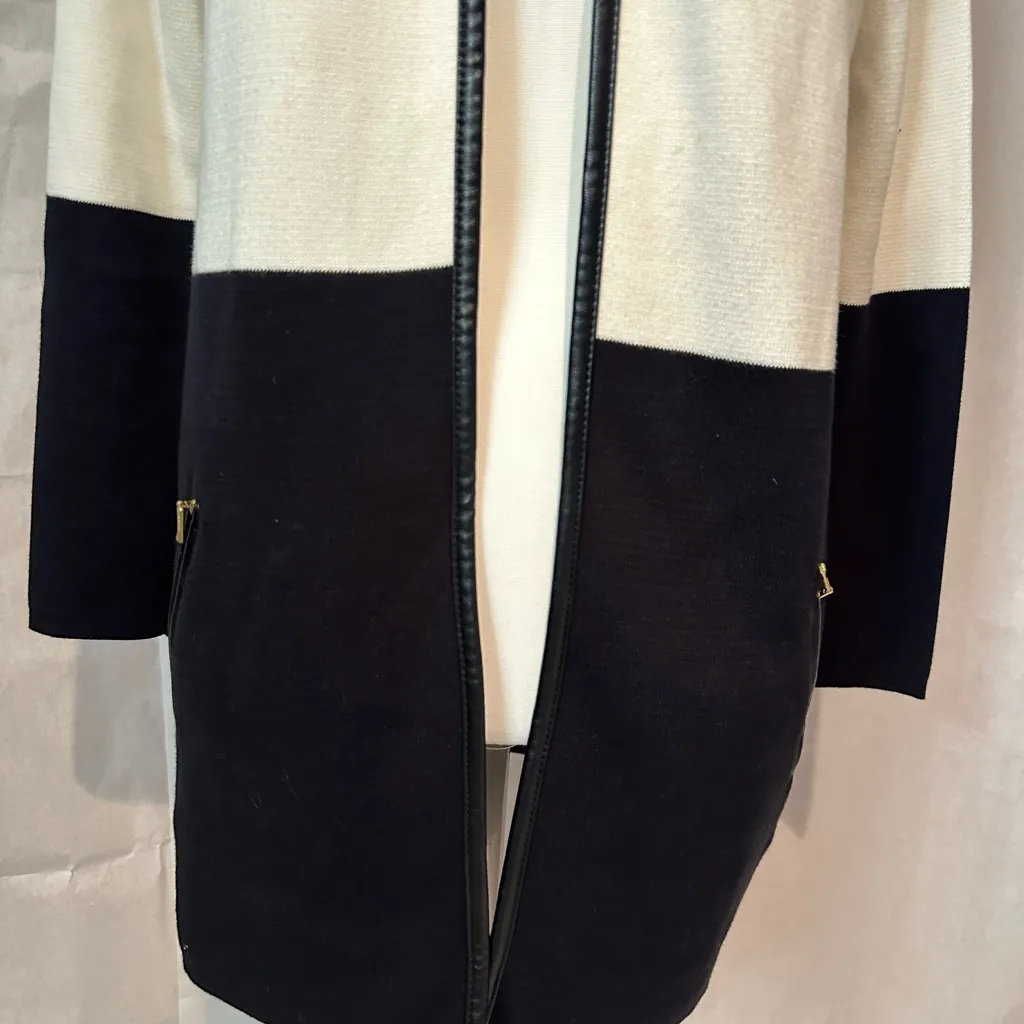 Charter Club Black and White Open Cardigan - Image 3