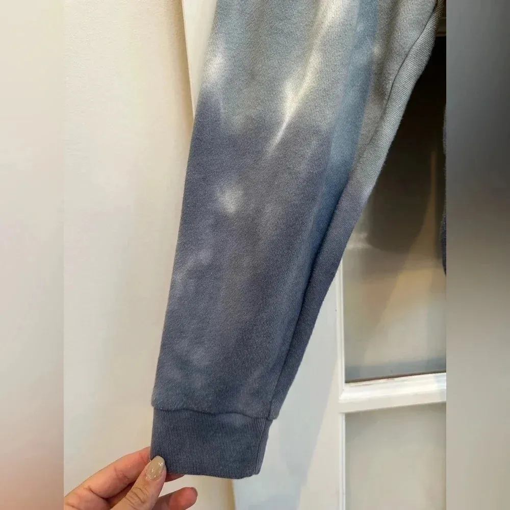 Vintage Y2K American Eagle Blue Grey Tie Dye Crop Top Sweatshirt Size Medium M - Image 5