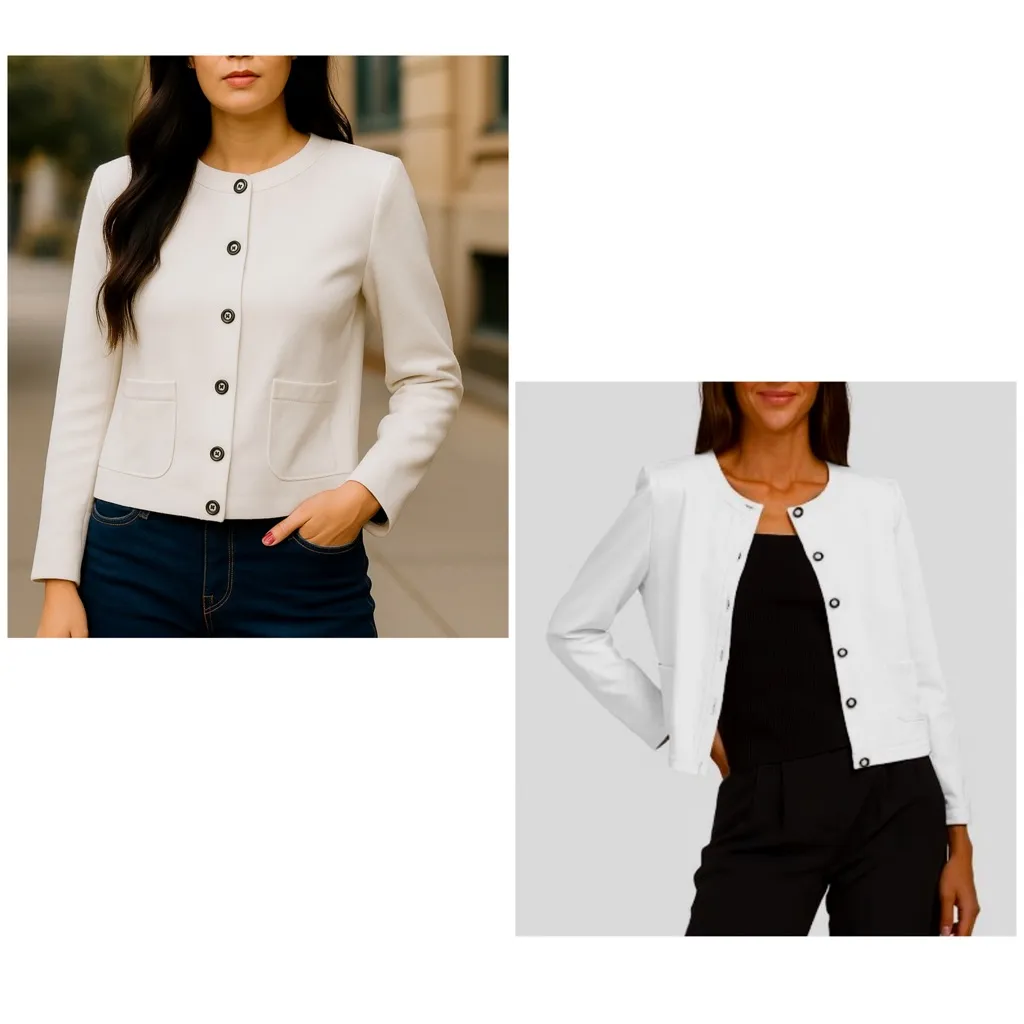 Jules & Leopold novelty button white blazer jacket size XL - Image 2